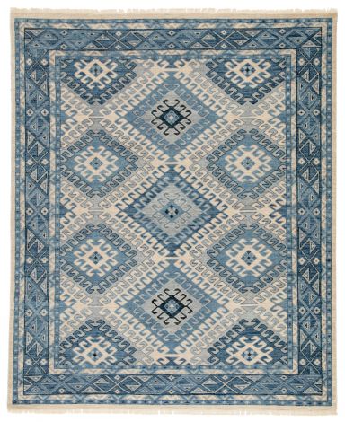 Artemis By Jaipur Living Hobbs Hand-Knotted Geometric Blue Light Gray Area Rugs 