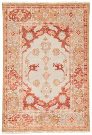Artemis By Jaipur Living Azra Hand-Knotted Floral Red Tan Area Rugs 
