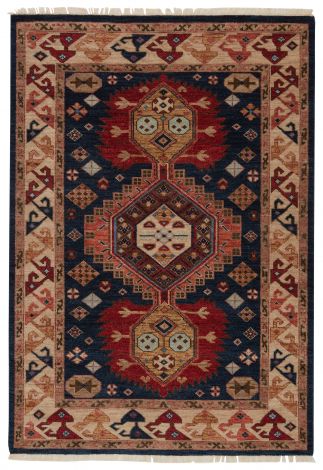 Artemis By Jaipur Living Karter Hand-Knotted Medallion Blue Red Area Rugs 