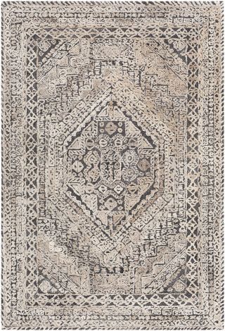 Vancouver VCR-2302 Charcoal, Beige Hand Tufted Traditional Area Rugs By Surya