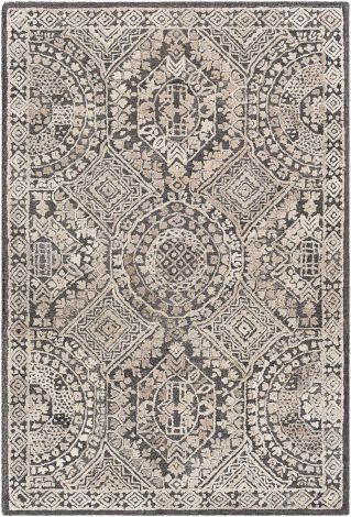 Vancouver VCR-2306 Charcoal, Beige Hand Tufted Traditional Area Rugs By Surya