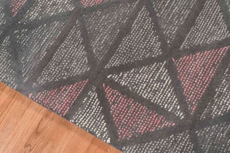 Vector Bennett Pink / Gray Hand-Tufted Wool Area Rugs By Amer.