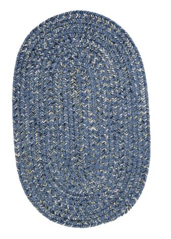 West Bay WB51 Blue Tweed Baby - Kids - Teen, Chenille Braided Area Rug by Colonial Mills