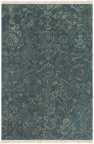 Wilmington WLG-9004 Navy, Teal Hand Knotted Traditional Area Rugs By Surya