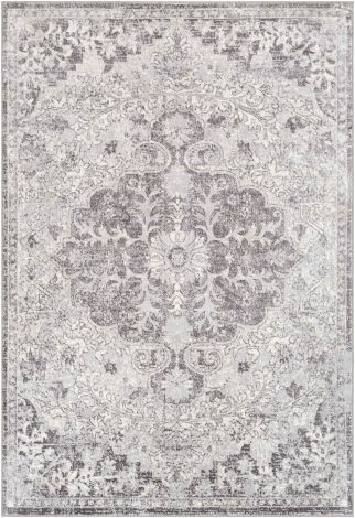 Wanderlust WNL-2308 Silver Gray, White Machine Woven Traditional Area Rugs By Surya