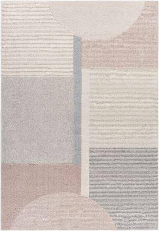Flux XUF-1001 Pale Pink, Rose Machine Woven Modern Area Rugs By Surya