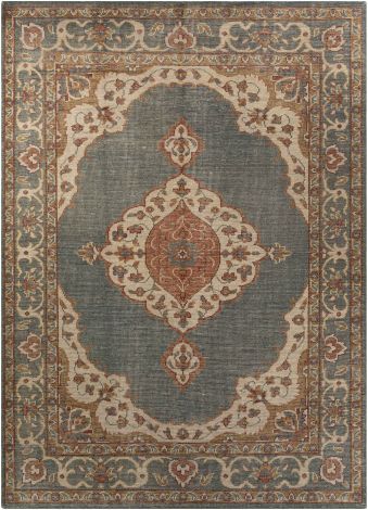 Zahra ZHA-2301 Dark Green, Olive Hand Knotted Traditional Area Rugs By Surya