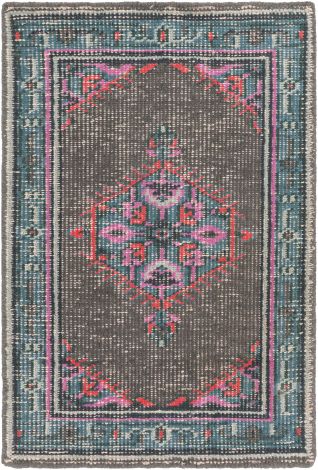 Zahra ZHA-4006 Charcoal, Teal Hand Knotted Traditional Area Rugs By Surya