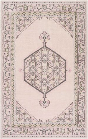 Zahra ZHA-4049 Pale Pink, Charcoal Hand Knotted Traditional Area Rugs By Surya